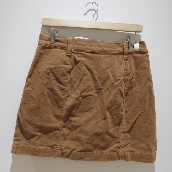 7 FOR ALL MANKIND Button Front Corduroy Mini Skirt Penny Tan Retro Boho Preppy - Picture 8 of 13